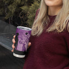 Australia Animals ANZAC Day Tumbler Cup Lest We Forget The Animals Too Purple Poppy