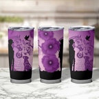 Australia Animals ANZAC Day Tumbler Cup Lest We Forget The Animals Too Purple Poppy