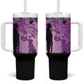 Australia Animals ANZAC Day Tumbler With Handle Lest We Forget The Animals Too Purple Poppy