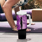 Australia Animals ANZAC Day Tumbler With Handle Lest We Forget The Animals Too Purple Poppy