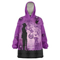 Australia Animals ANZAC Day Wearable Blanket Hoodie Lest We Forget The Animals Too Purple Poppy