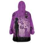 Australia Animals ANZAC Day Wearable Blanket Hoodie Lest We Forget The Animals Too Purple Poppy