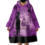 Australia Animals ANZAC Day Wearable Blanket Hoodie Lest We Forget The Animals Too Purple Poppy