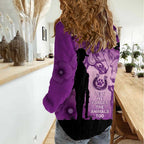 Australia Animals ANZAC Day Women Casual Shirt Lest We Forget The Animals Too Purple Poppy