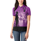 Australia Animals ANZAC Day Women Polo Shirt Lest We Forget The Animals Too Purple Poppy