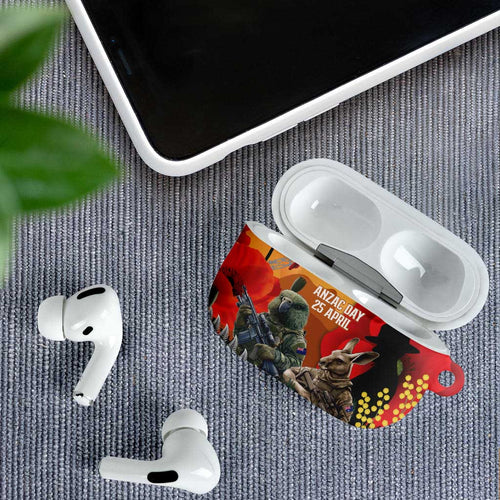 New Zealand and Australia ANZAC Day AirPods Case Sliver Fern Kakapo With Golden Wattle Kangaroo - Aussie Hoodie
