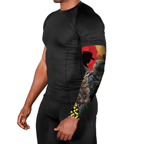 New Zealand and Australia ANZAC Day Arm Sleeves Sliver Fern Kakapo With Golden Wattle Kangaroo - Aussie Hoodie