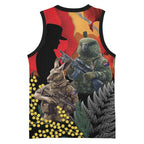 New Zealand and Australia ANZAC Day Basketball Jersey Sliver Fern Kakapo With Golden Wattle Kangaroo - Aussie Hoodie