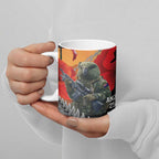 New Zealand and Australia ANZAC Day Ceramic Mug Sliver Fern Kakapo With Golden Wattle Kangaroo - Aussie Hoodie