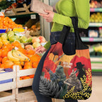 New Zealand and Australia ANZAC Day Grocery Bag Sliver Fern Kakapo With Golden Wattle Kangaroo