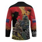 New Zealand and Australia ANZAC Day Hockey Jersey Sliver Fern Kakapo With Golden Wattle Kangaroo - Aussie Hoodie