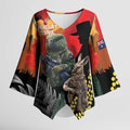 New Zealand and Australia ANZAC Day Kimono Sleeve Blouse Sliver Fern Kakapo With Golden Wattle Kangaroo - Aussie Hoodie