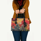 New Zealand and Australia ANZAC Day Leather Bag Sliver Fern Kakapo With Golden Wattle Kangaroo - Aussie Hoodie