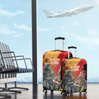 New Zealand and Australia ANZAC Day Luggage Cover Sliver Fern Kakapo With Golden Wattle Kangaroo