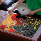 New Zealand and Australia ANZAC Day Puzzle Sliver Fern Kakapo With Golden Wattle Kangaroo - Aussie Hoodie
