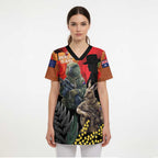 New Zealand and Australia ANZAC Day Scrub Top Sliver Fern Kakapo With Golden Wattle Kangaroo - Aussie Hoodie
