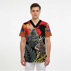 New Zealand and Australia ANZAC Day Scrub Top Sliver Fern Kakapo With Golden Wattle Kangaroo - Aussie Hoodie