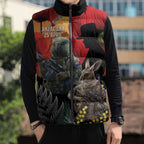 New Zealand and Australia ANZAC Day Sleeveless Puffer Jacket Sliver Fern Kakapo With Golden Wattle Kangaroo - Aussie Hoodie