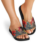 New Zealand and Australia ANZAC Day Slide Sandals Sliver Fern Kakapo With Golden Wattle Kangaroo - Aussie Hoodie