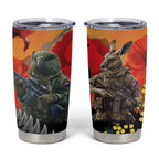 New Zealand and Australia ANZAC Day Tumbler Cup Sliver Fern Kakapo With Golden Wattle Kangaroo