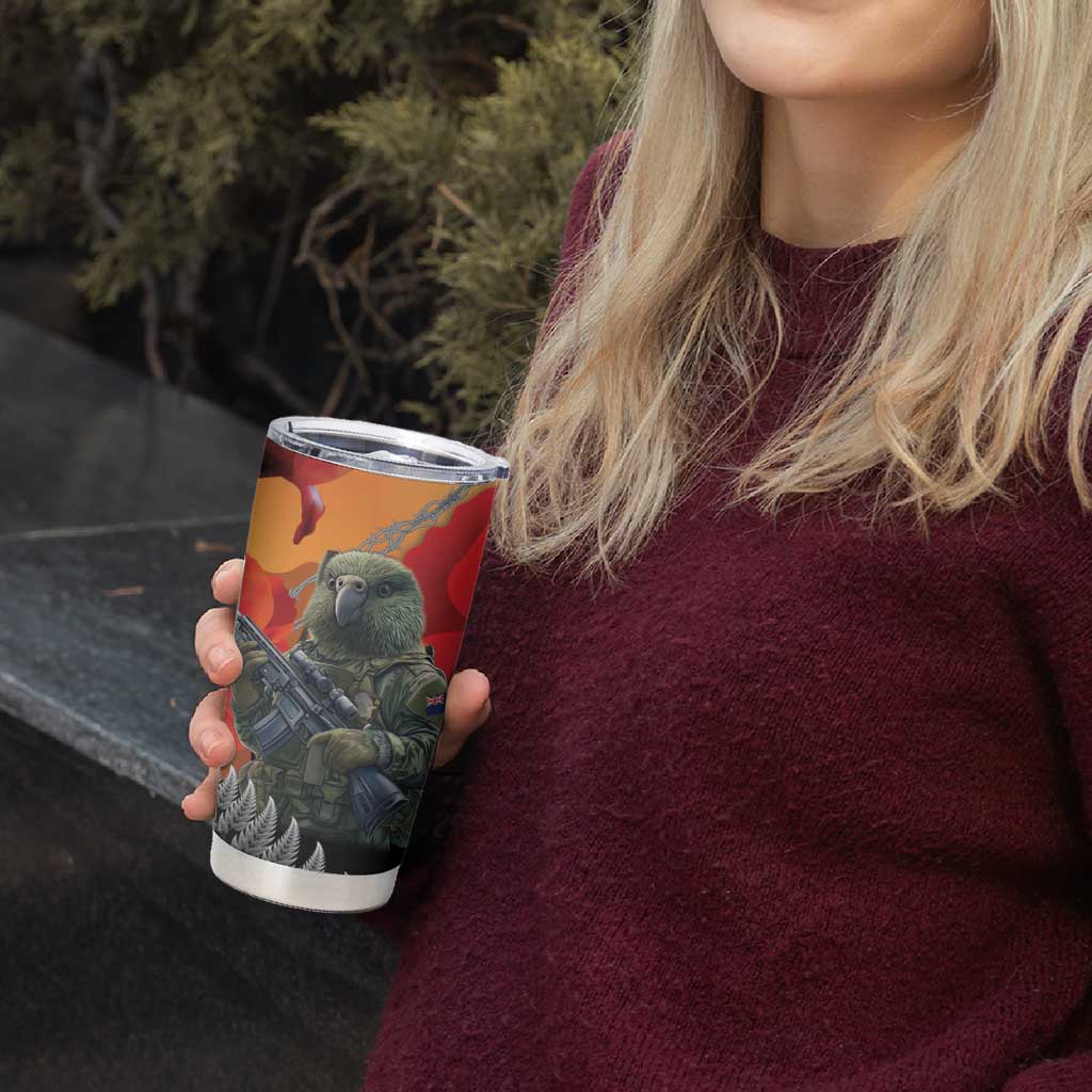 New Zealand and Australia ANZAC Day Tumbler Cup Sliver Fern Kakapo With Golden Wattle Kangaroo