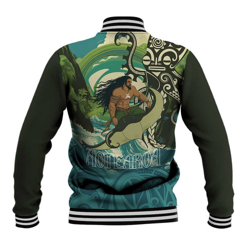 Aotearoa Tangaroa Atua Baseball Jacket New Zealand God Of The Ocean