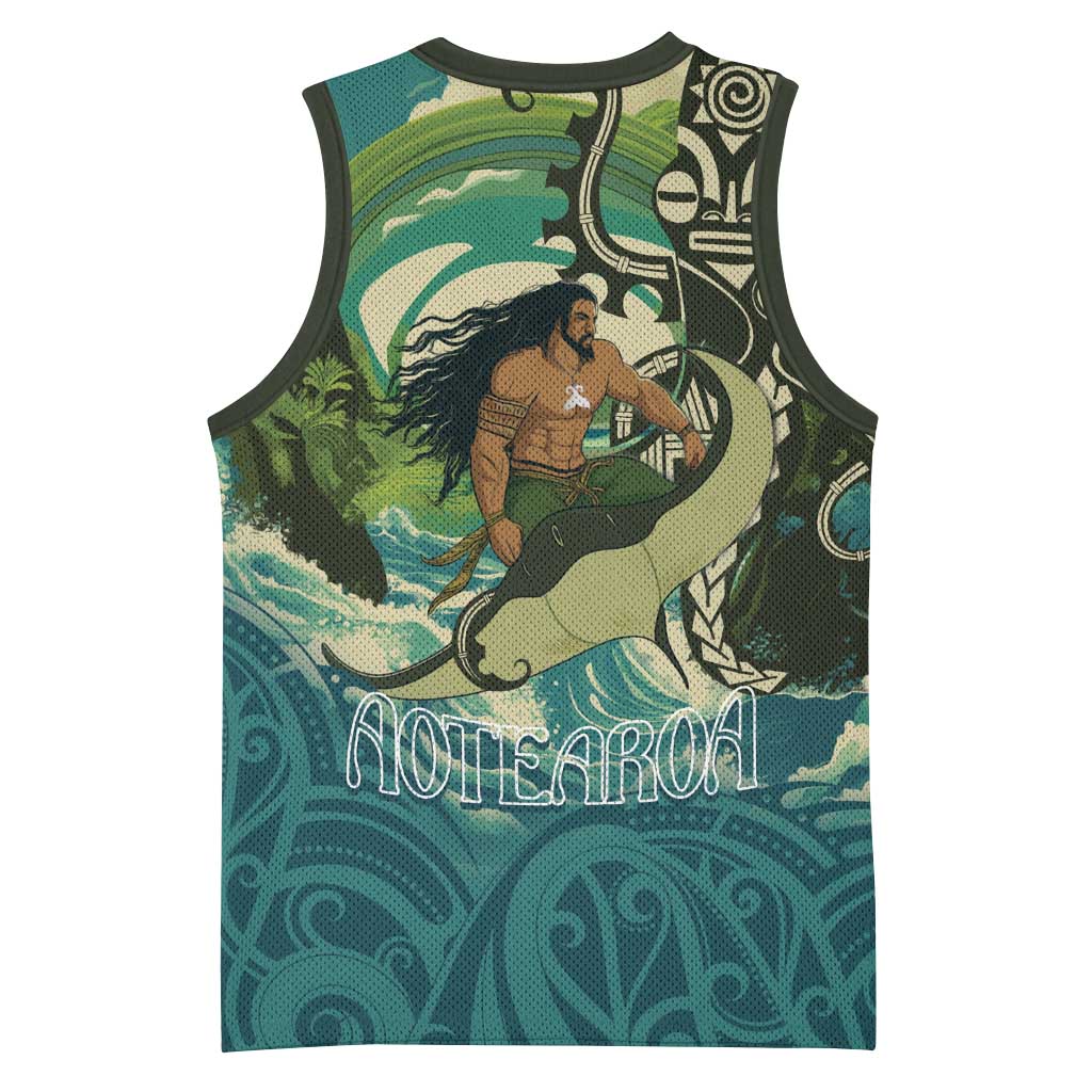 Aotearoa Tangaroa Atua Basketball Jersey New Zealand God Of The Ocean - Aussie Hoodie