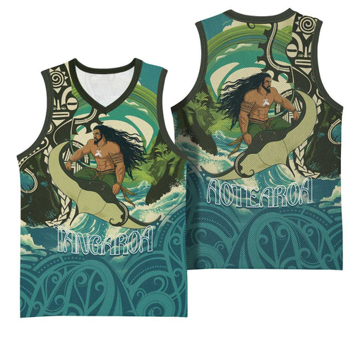 Aotearoa Tangaroa Atua Basketball Jersey New Zealand God Of The Ocean - Aussie Hoodie