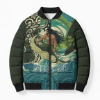 Aotearoa Tangaroa Atua Bomber Puffer Jacket New Zealand God Of The Ocean - Aussie Hoodie