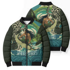 Aotearoa Tangaroa Atua Bomber Puffer Jacket New Zealand God Of The Ocean - Aussie Hoodie