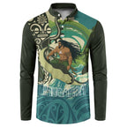 Aotearoa Tangaroa Atua Button Sweatshirt New Zealand God Of The Ocean
