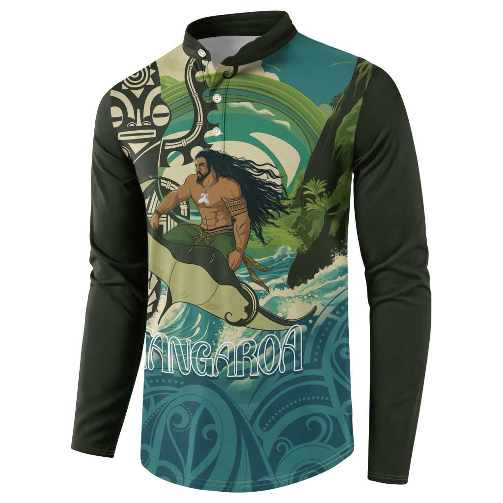 Aotearoa Tangaroa Atua Button Sweatshirt New Zealand God Of The Ocean