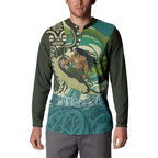 Aotearoa Tangaroa Atua Button Sweatshirt New Zealand God Of The Ocean