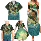 Aotearoa Tangaroa Atua Family Matching Summer Maxi Dress and Hawaiian Shirt New Zealand God Of The Ocean
