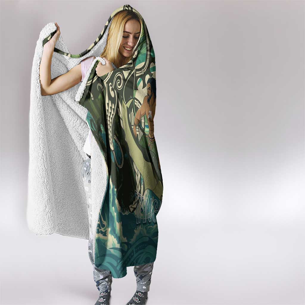 Aotearoa Tangaroa Atua Hooded Blanket New Zealand God Of The Ocean