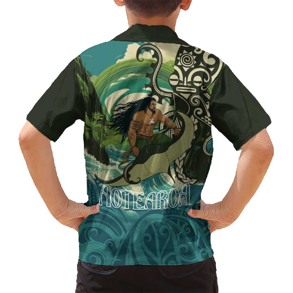 Aotearoa Tangaroa Atua Kid Hawaiian Shirt New Zealand God Of The Ocean