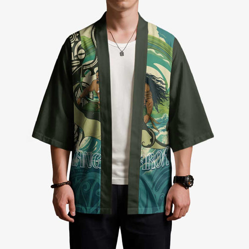 Aotearoa Tangaroa Atua Kimono New Zealand God Of The Ocean - Aussie Hoodie