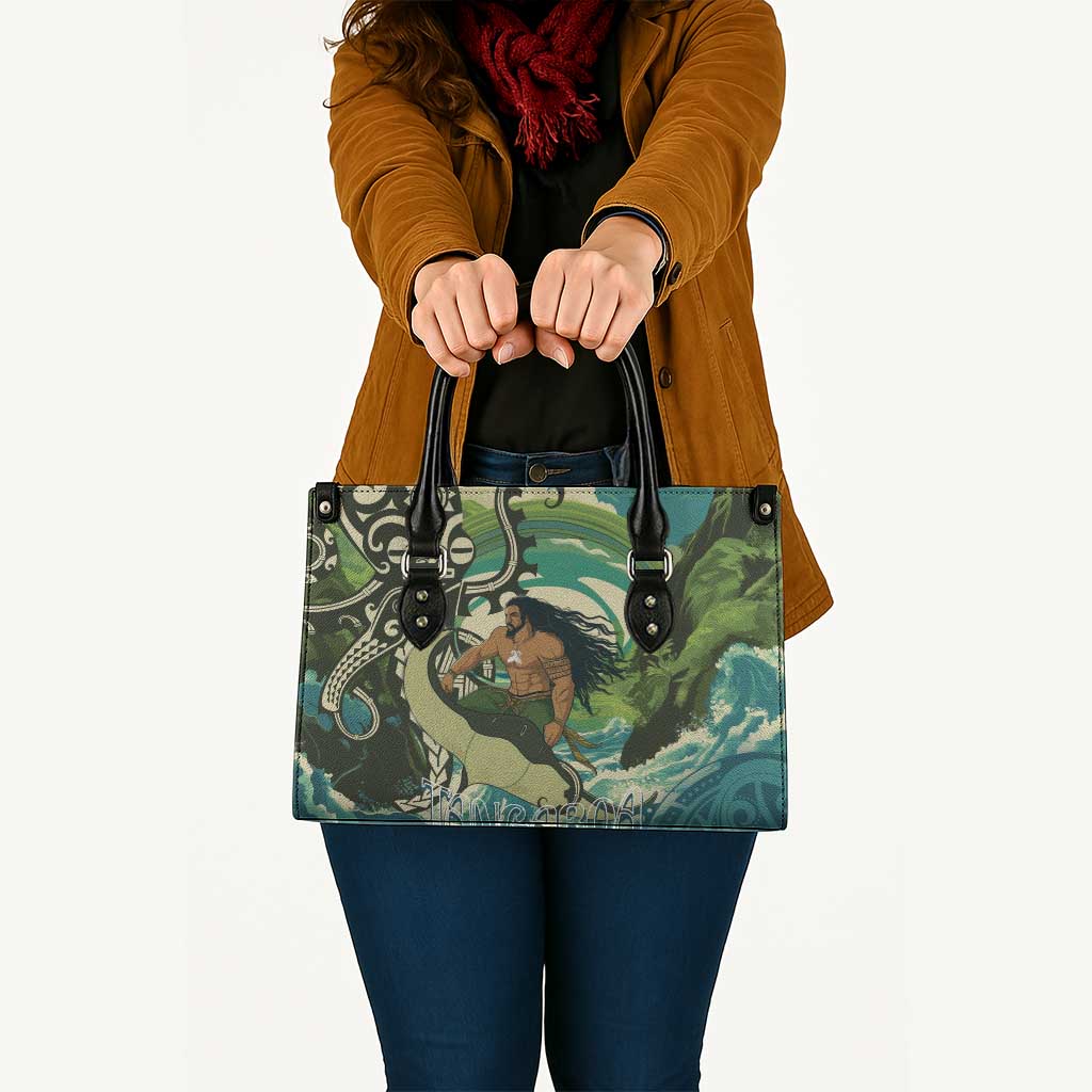 Aotearoa Tangaroa Atua Leather Bag New Zealand God Of The Ocean - Aussie Hoodie