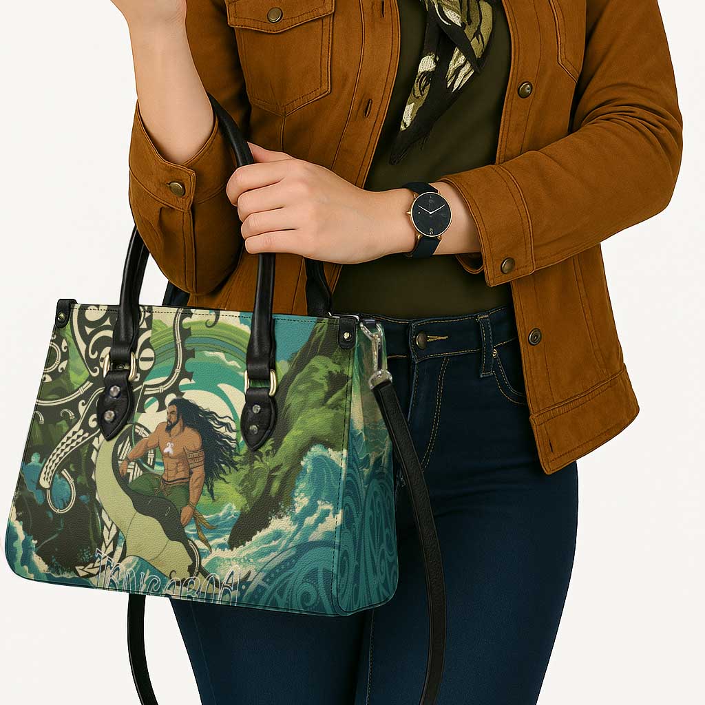 Aotearoa Tangaroa Atua Leather Bag New Zealand God Of The Ocean - Aussie Hoodie