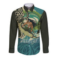 Aotearoa Tangaroa Atua Long Sleeve Button Shirt New Zealand God Of The Ocean
