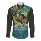 Aotearoa Tangaroa Atua Long Sleeve Button Shirt New Zealand God Of The Ocean