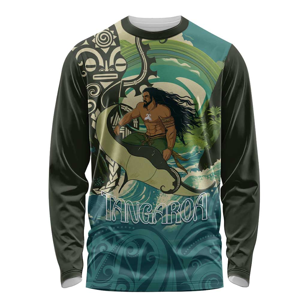 Aotearoa Tangaroa Atua Long Sleeve Shirt New Zealand God Of The Ocean