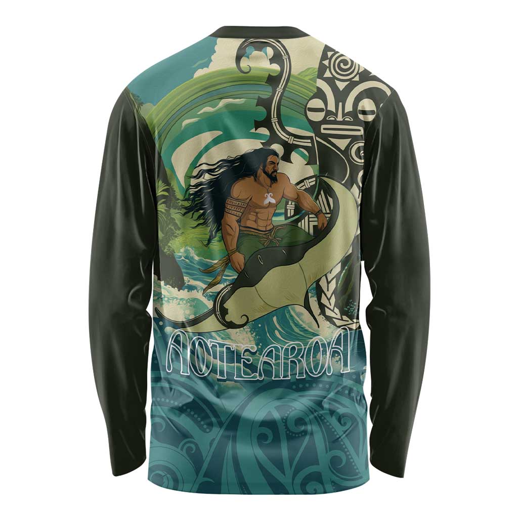 Aotearoa Tangaroa Atua Long Sleeve Shirt New Zealand God Of The Ocean