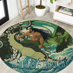 Aotearoa Tangaroa Atua Round Carpet New Zealand God Of The Ocean