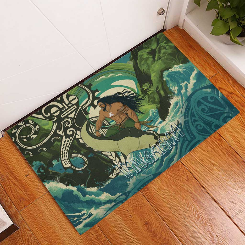 Aotearoa Tangaroa Atua Rubber Doormat New Zealand God Of The Ocean