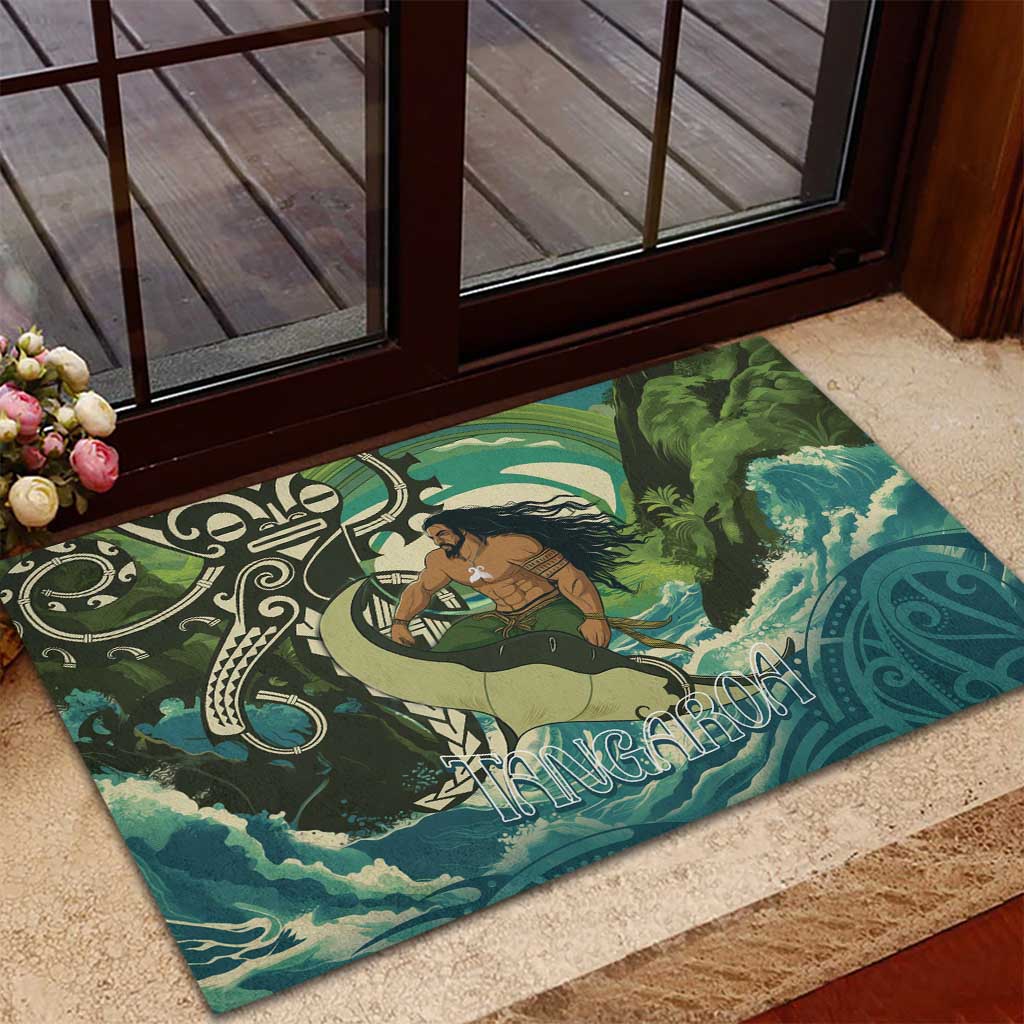 Aotearoa Tangaroa Atua Rubber Doormat New Zealand God Of The Ocean