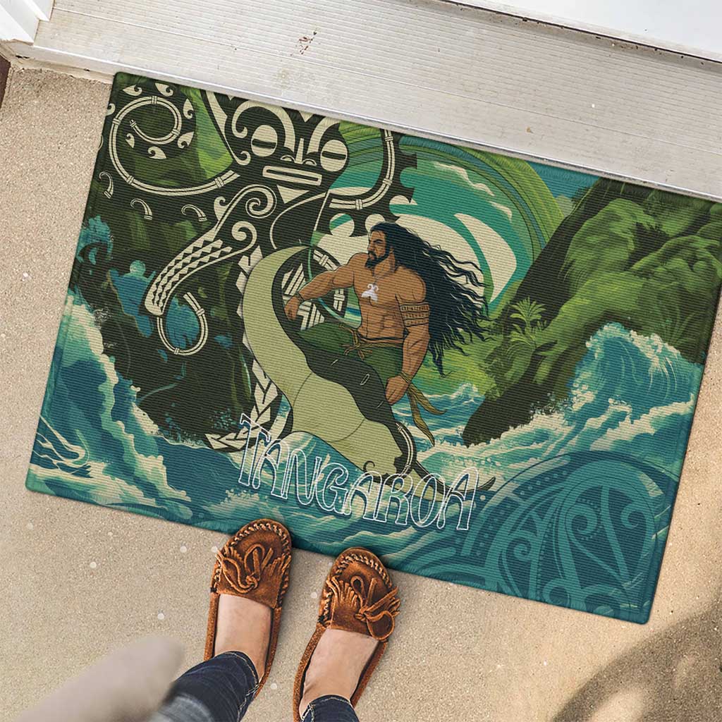 Aotearoa Tangaroa Atua Rubber Doormat New Zealand God Of The Ocean