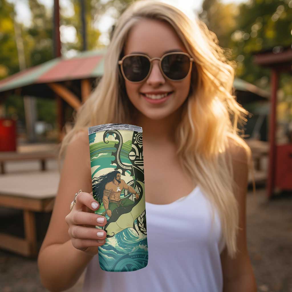 Aotearoa Tangaroa Atua Skinny Tumbler New Zealand God Of The Ocean