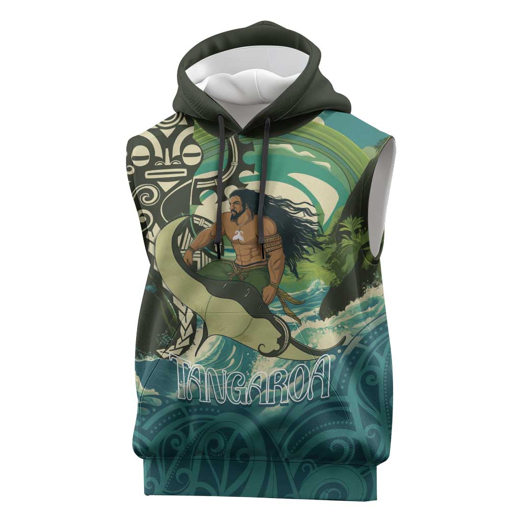 Aotearoa Tangaroa Atua Sleeveless Hoodie New Zealand God Of The Ocean - Aussie Hoodie