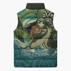 Aotearoa Tangaroa Atua Sleeveless Puffer Jacket New Zealand God Of The Ocean - Aussie Hoodie